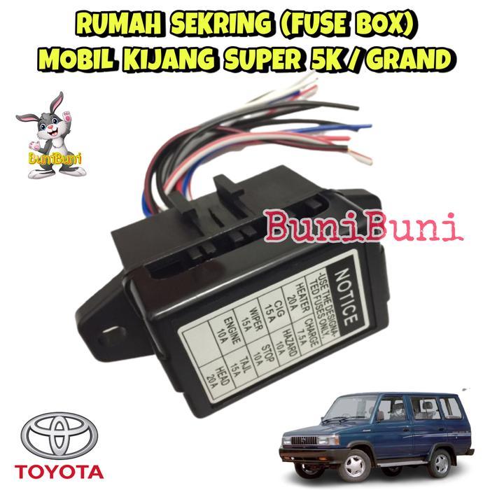 GM475 Fuse Box / Rumah Sekring Sikring Mobil Kijang Super 5K / Rover / Grand Komplit Sekring PROMO