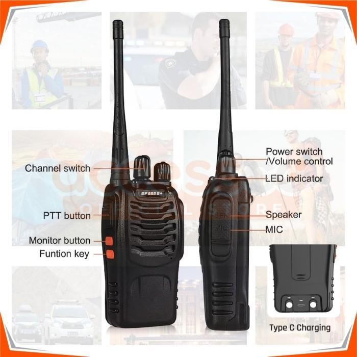 Everystr- Walkie Talkie Bf 888S Plus Ht Jarak Jauh 10Km Waterproof Radio Handy Talky Isi 2 Unit