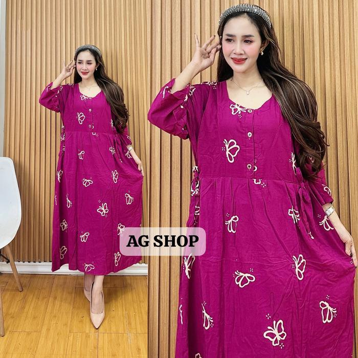 Daster Ibu Hamil Jumbo - Daster Bahan Rayon Ld 120 Busui - Pink, Ld 120