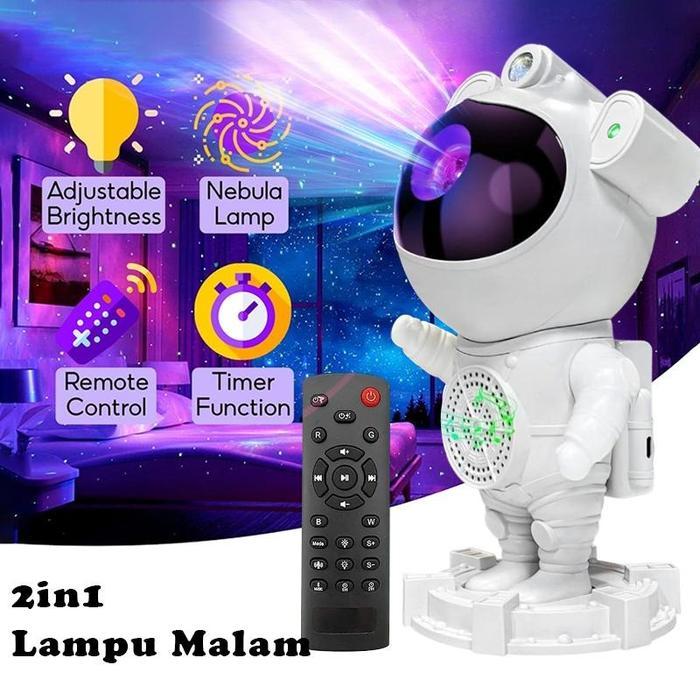 2in1 Proyektor Galaxy Astronot Lampu Astronaut Aurora Lamp Speaker Malam Bintang Nebula Hiasan