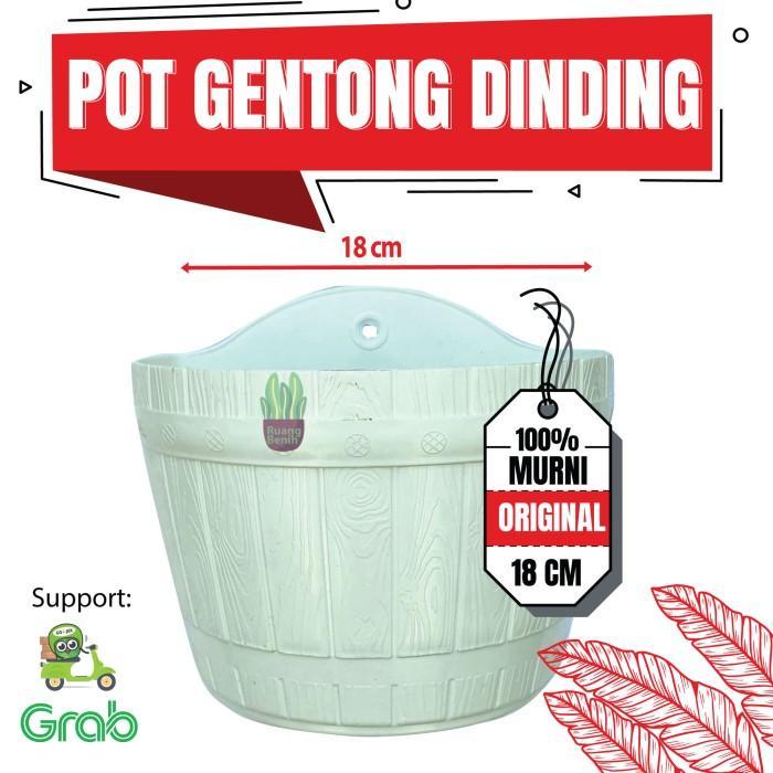 NW Pot Dinding Tanaman Hias Bunga Pot Plastik Gantung Tempel Tembok Putih