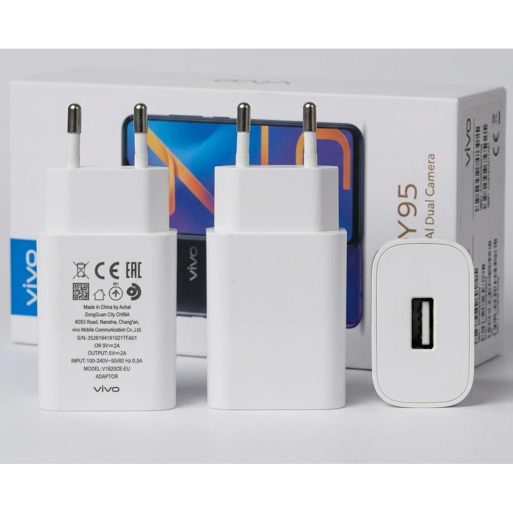 Adaptor Cas Vivo V1820C-EU Original Bekas Fast Charging 18W 9V 2A Cocok Vivo Y95