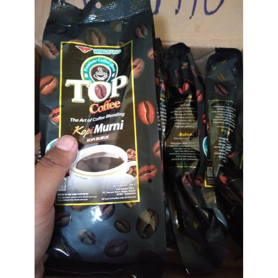 TOP COFFEE - Kopi Hitam Bubuk Murni dengan Biji Robusta dan Arabica Berkualitas//Kopi Hitam Top