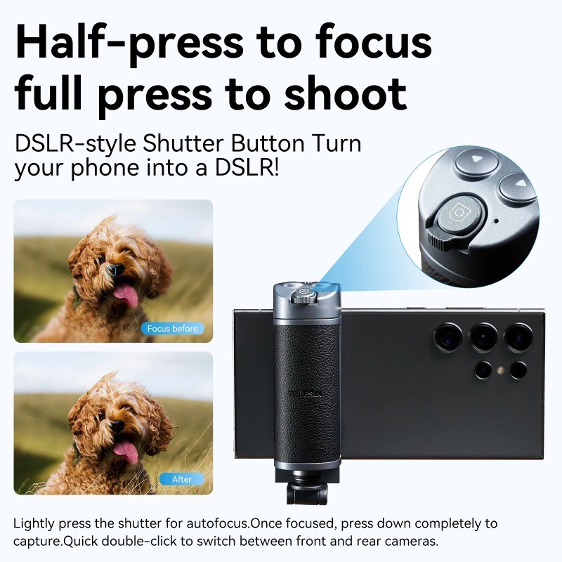 TELESIN Phone Camera Multifunction Selfie Handle Bluetooth Phone Stand Selfie Extendable Selfie