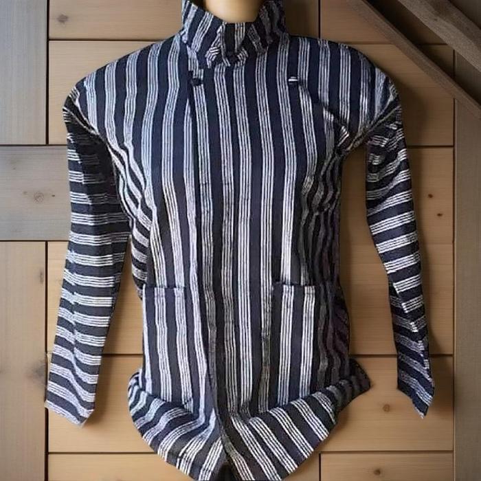 Premium Setelan Baju Lurik Pria Dewasa Adat Jogja Solo Bahan Tebal Kain Tenun Khas Solo Jogja Motif