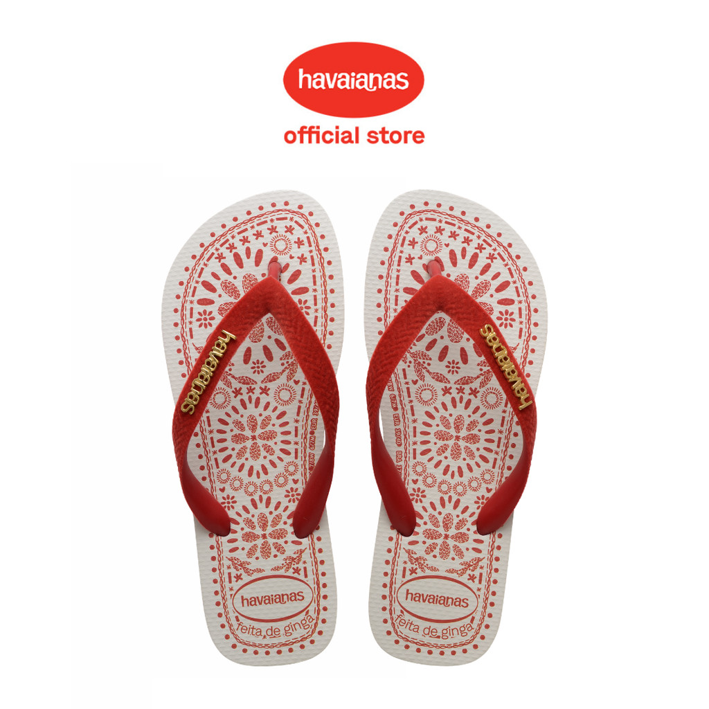 Havaianas 1440 Top Bordado Flor Apache Red - Sandal Wanita
