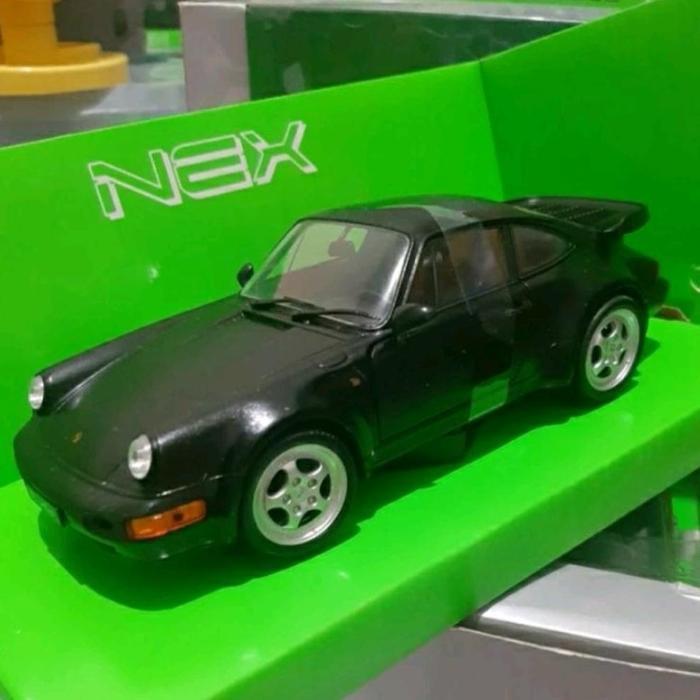 Promo Diecast Welly Skala 1:24 Porsche 964 Turbo Hitam Baru Bukan Bekas Komplit (Langka & Collector
