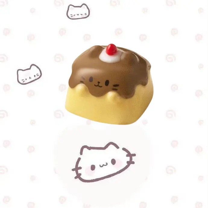 Resin Pudding Cat Keycap Cute Mechanical Keyboard Keycap Personalized Decoration Gift