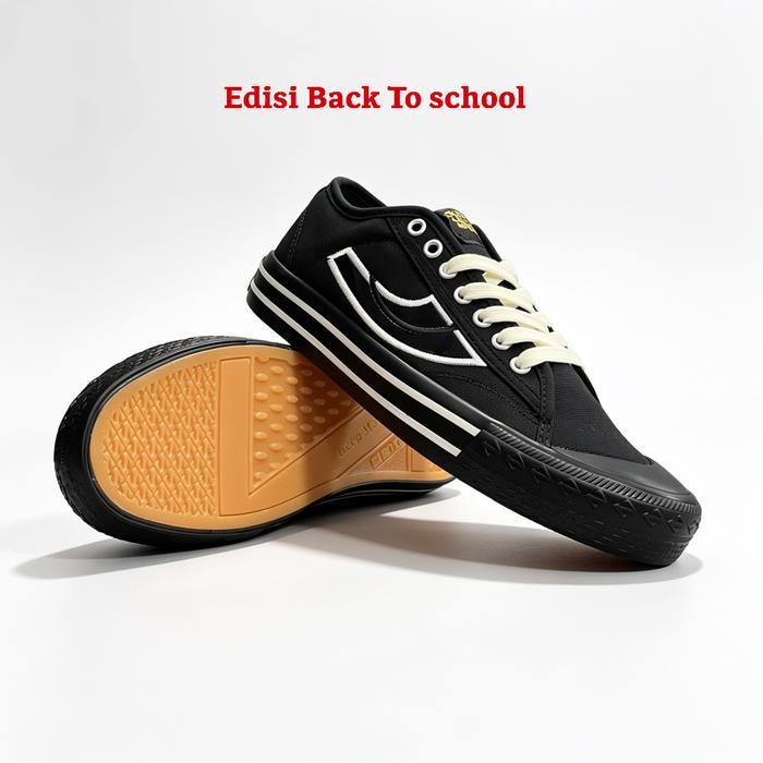 Leedoo Footwear - Sepatu Wanita Pria Black Underground Flexion Sneakers Canvas Casual Shoes Sport