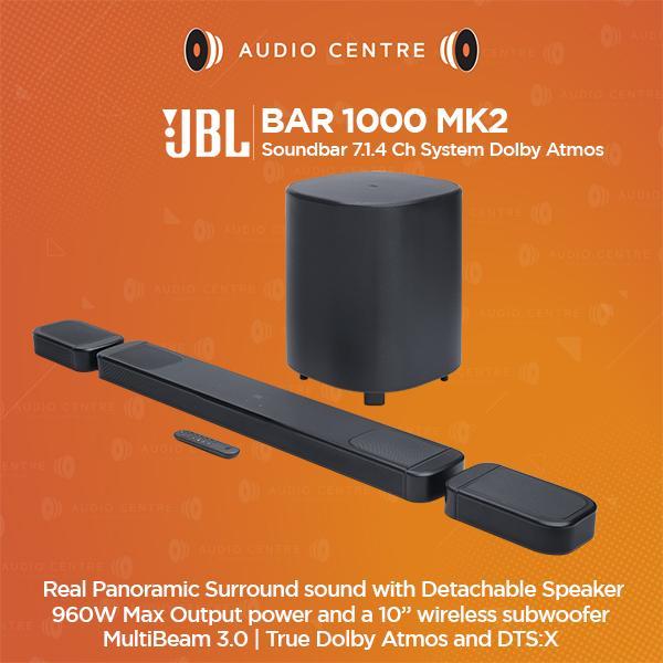 JBL BAR 1000 MK2 JBL BAR1000 MK2 Soundbar 7.1.4 Channel True Dolby Atmos with Detachable wireless sp