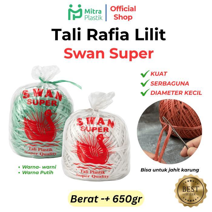 new Tali Rafia Lilit Swan Jahit Karung Plastik Warna Warni Putih