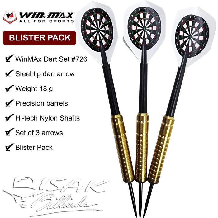 Terbaru Winmax Steel Tip Dart Arrow - 726 Blister Pack Panah Jarum Papan Darts