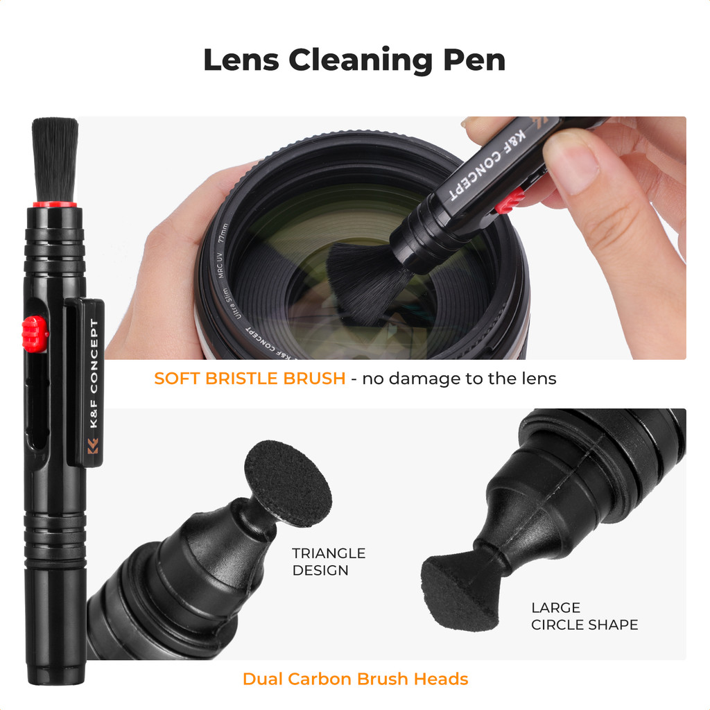 K&F CONCEPT 25 in 1 Camera Cleaning Kit with Camera Blower Wipes Cloth Sbs Cleaner Liquid Cleaning