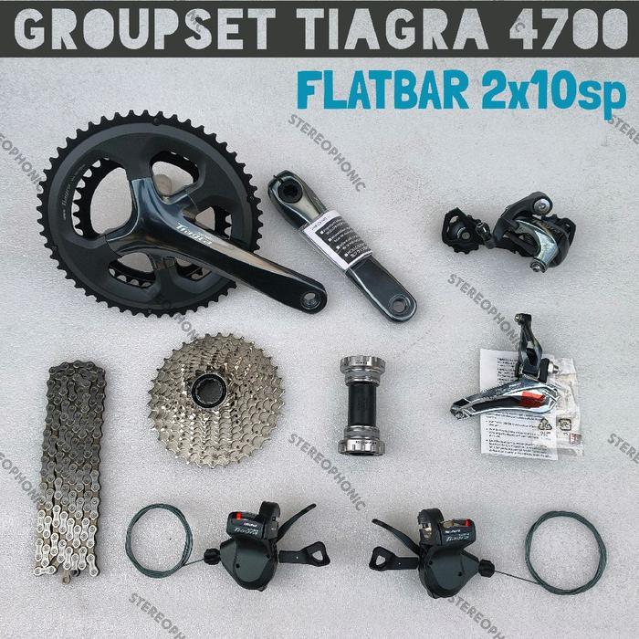 Loosepack New Original Groupset Flatbar Shimano Tiagra 4700 2X10Speed Groupset 4700 Flatbar Groupset