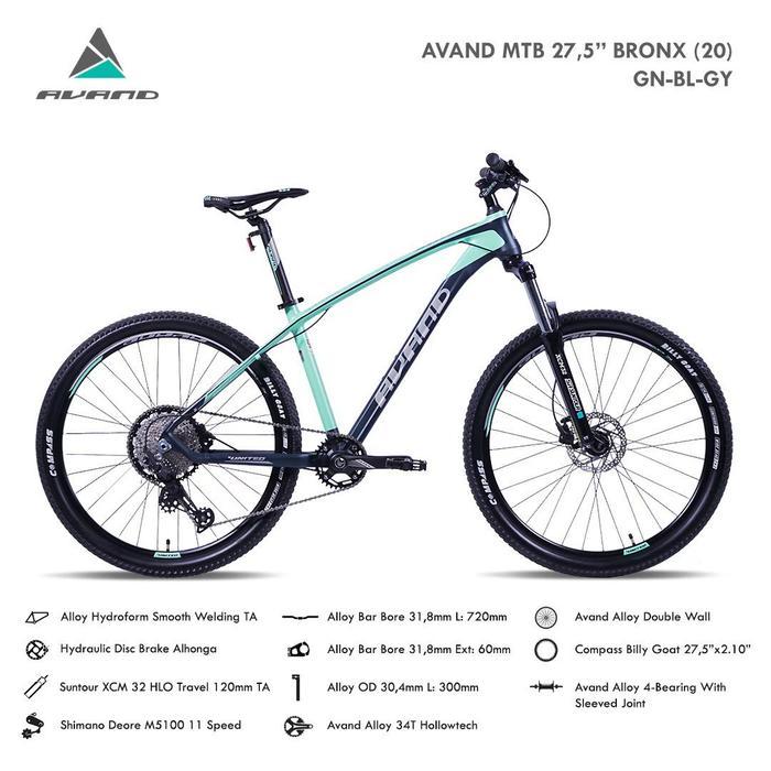 Sepeda Gunung MTB AVAND BRONX Ban 27.5 11 Speed - Hijau