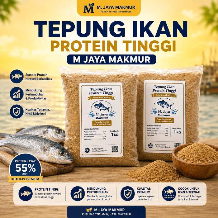 READY 1kg Tepung Ikan Premium M jaya Makmur Tepung Ikan Protein tinggi Tepung Ikan Untuk Pakan