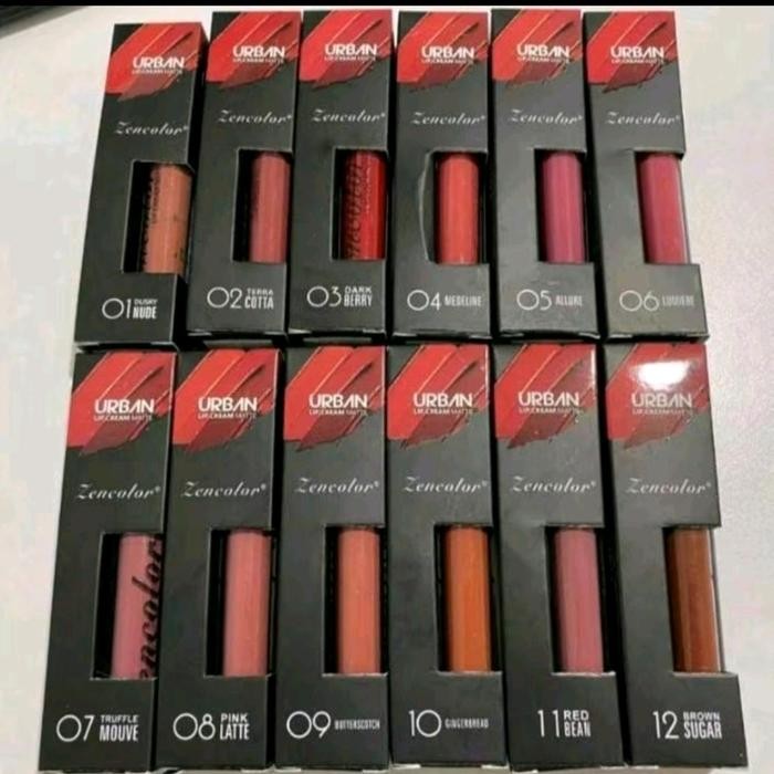 New ( Per 12 Pcs Baca Note Ya) Pake Usaha Lipcrea ZenColor Urban Lipstick Berry Brown Dark