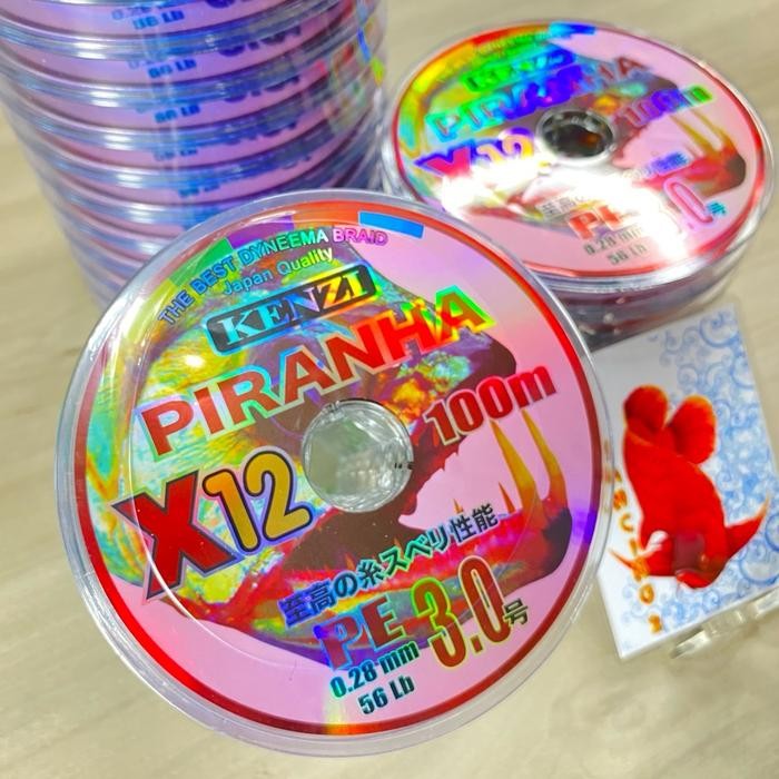 Terlaris Alat Pancing Senar Pe Kenzi Piranha X12