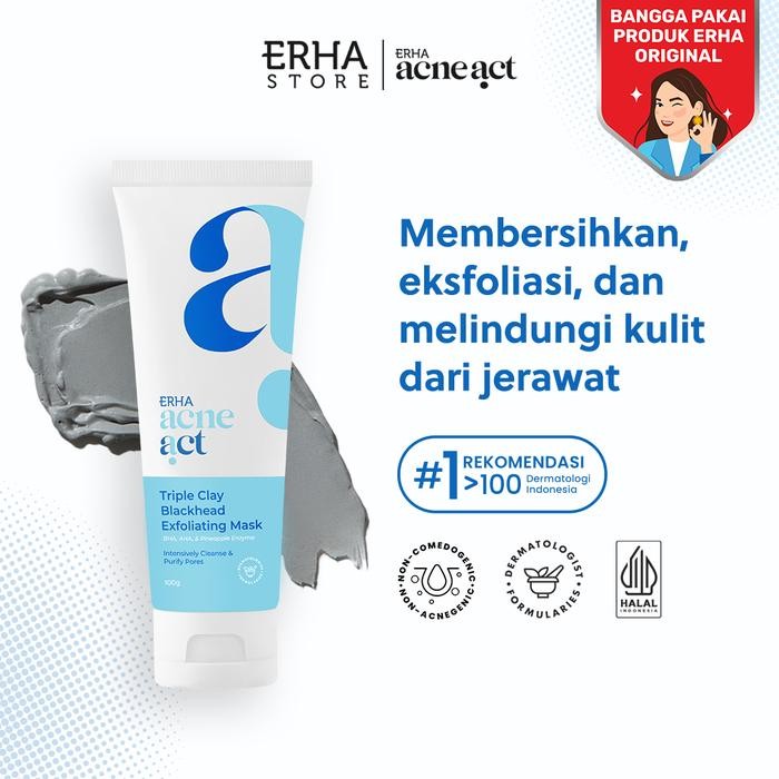 zg90 Erha Acneact Triple Clay Blackhead Exfoliating Mask 100Gr