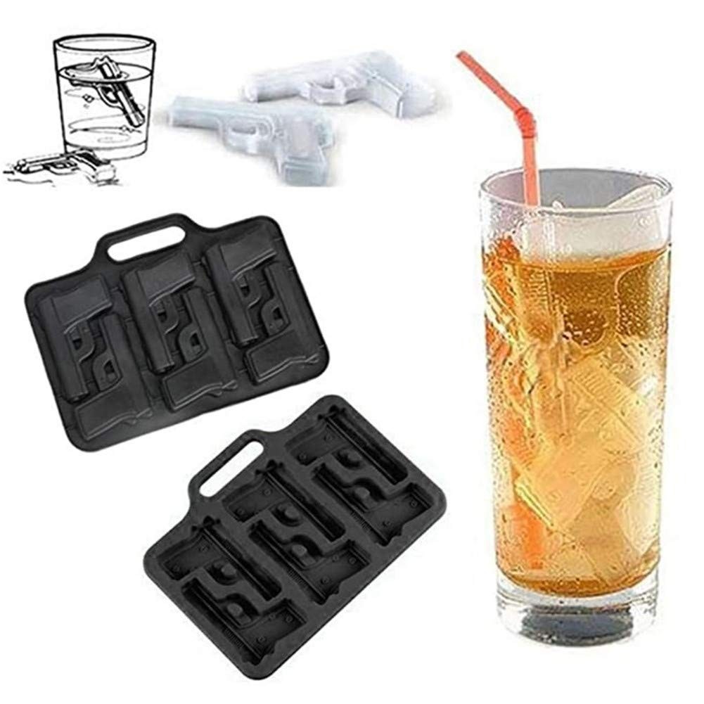 Ice Cube Molds Handgun Silicone Moulds Ice Ball Mold for Whiskey Cocktails Fondant Chocolate