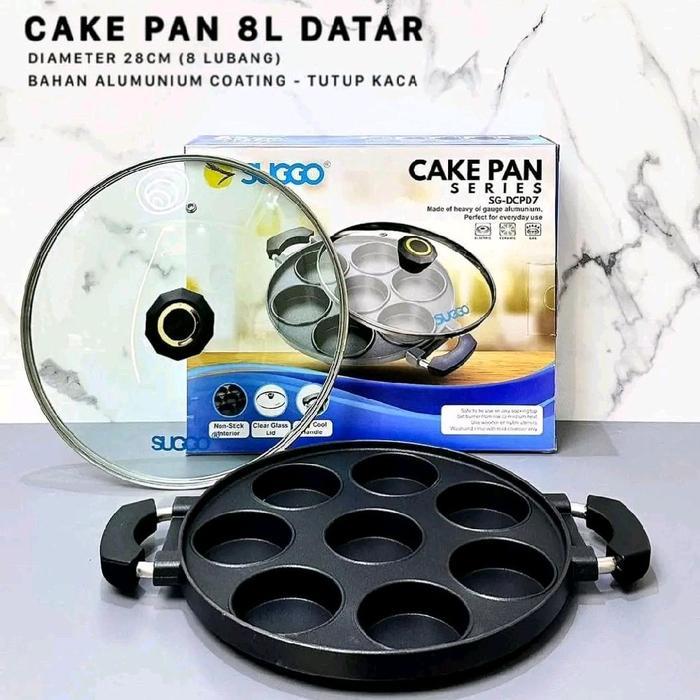 Cetakan Kue 8 Lubang Datar Suggo/Cetakan Martabak Mini 8 Lubang /Cetakan Kue Lumpur