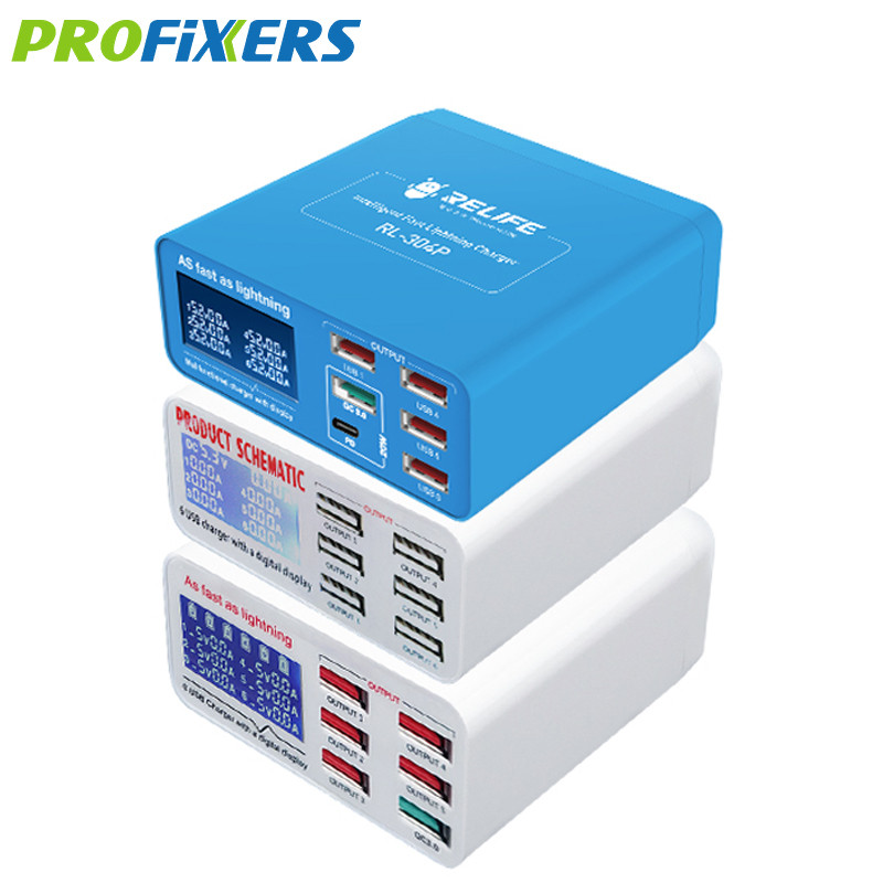 Sunshine RELIFE 304P SS-304D SS-304Q Smart 6 Port USB Digital Display