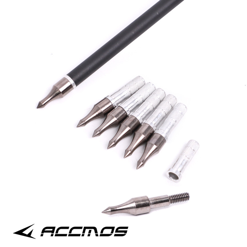12/24pcs 100 Grain Arrow Point with Aluminum Insert ID 6.2 mm Arrow Head Tips Fit for Carbon /