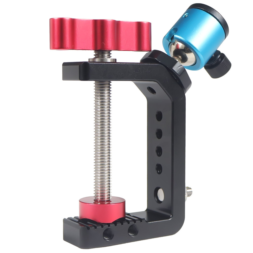 HEAVY DUTY DESKTOP C-TYPE CLAMP ADJUSTABLE DESK FIXED HOLDER CLIP MINI BALLHEAD FOR CAMERA PHOTO