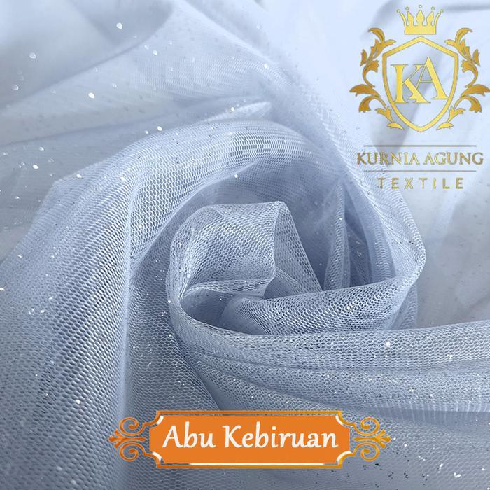 BERMUTU Kain Tile Tulle Tila Gliter Korea 150cm Bahan Rok Dress Gaun 0,5 Meter