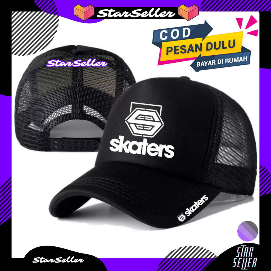 StarsSeller Topi Trucker SKATERS - Topi Distro SKATERS Logo - Topi SKATERS Premium - Topi Pria Dewas