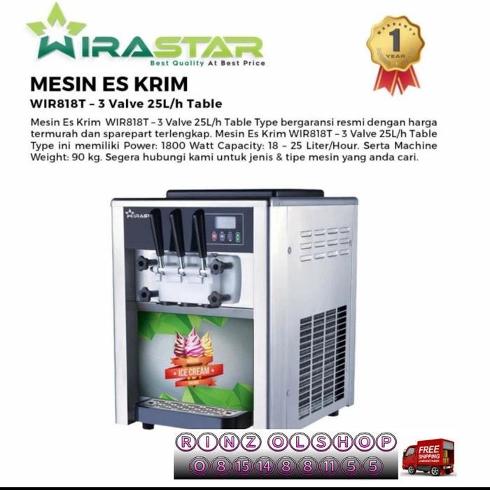 Ready MESIN ES KRIM WIRASTAR WIR-818T ICE CREAM 3 VALVE TABLE WIR818T