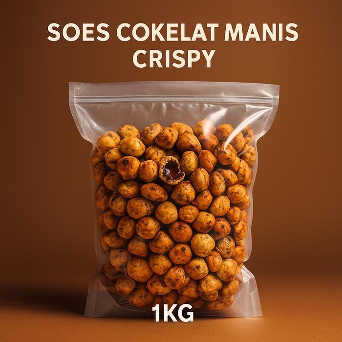 soes micky coklat soes 500 gram kering isi coklat pasta , renyah & lezat Camilan Chocolate Cokelat