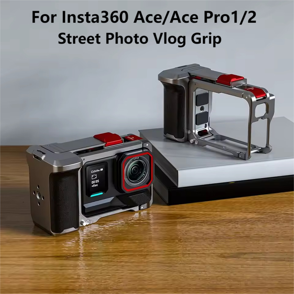 For Insta360 Ace Pro 2 Xplorer Grip Kit Street Photography Handle Grip Ca Metal Frame Case With Lens