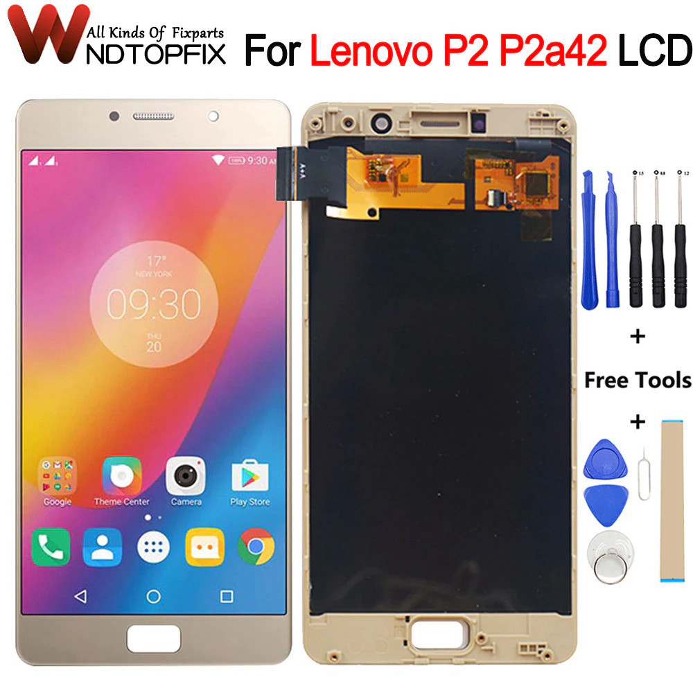 Super AMOLE 5.5" For Lenovo P2 LCD Display Touch Screen Digitizer Assembly With Frame For Lenovo Vib