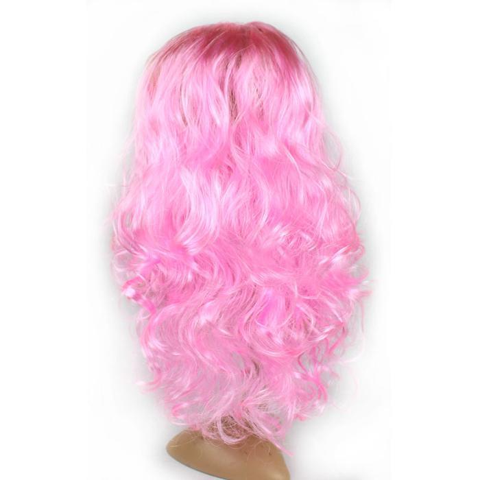 Wig Barbie Panjang Keriting Warna Pink