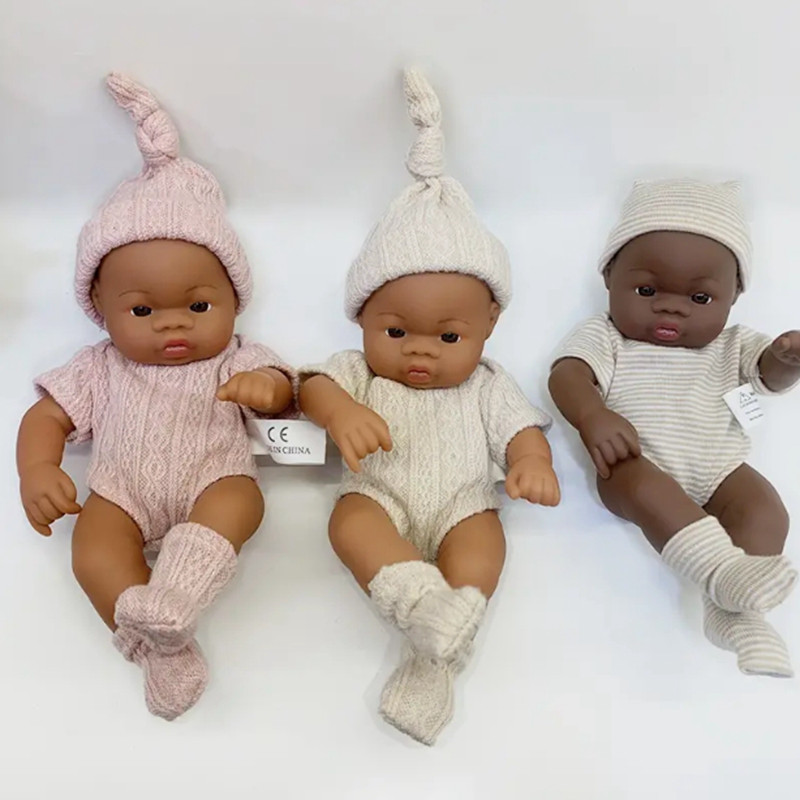 New Brown Reborn Dolls 20Cm Reborn Baby Doll Soft And Full Body Vinyl Reborn Toddler Doll Baby Doll