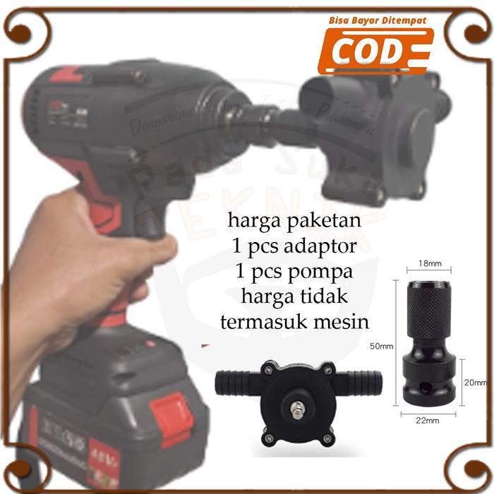Adaptor Pompa Bor Impact Wrench Elektrik Mini Portabel Sedot Kuras Air / Minyak / Bensin / Tanaman