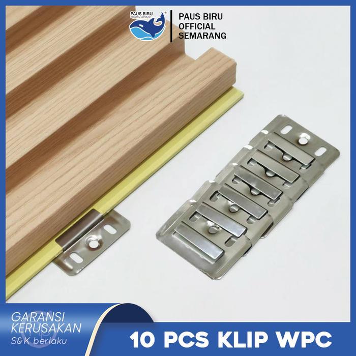 SALE  Paus Biru - 10 PCS Klip Engsel WPC Wall Panel - Penjepit Wood Panel - Aksesori Pemasangan WPC