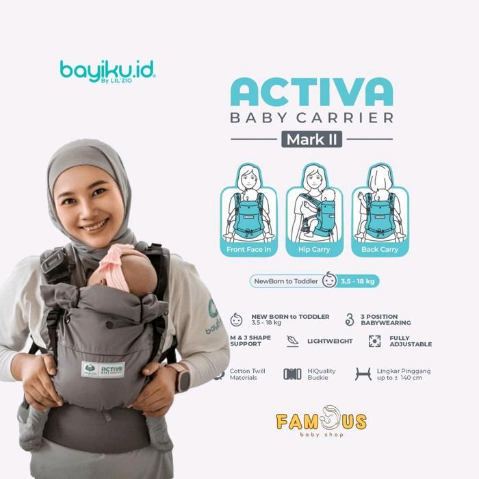 Kaffa - Gendongan Bayi Activa M2 Solid Gendongan Mshape Bayiku Id Ssc Activa