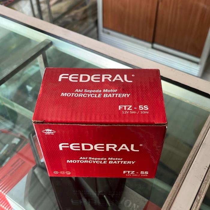 DISKON Federal AKI FEDERAL GTZ 5S ORIGINAL FULL KERING FTZ-5S 12V 5Ah/10Hr Aki Sepeda Motor