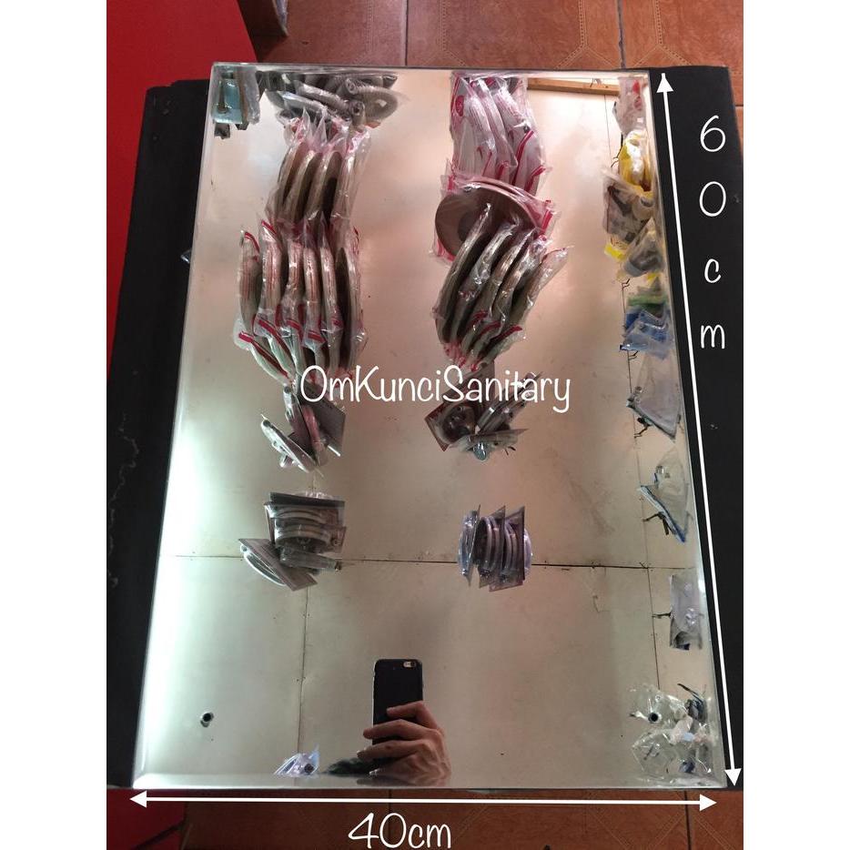 Cermin Kamar Mandi Kotak Cermin Kaca Wastafel Kotak Polos Plangset - Polos