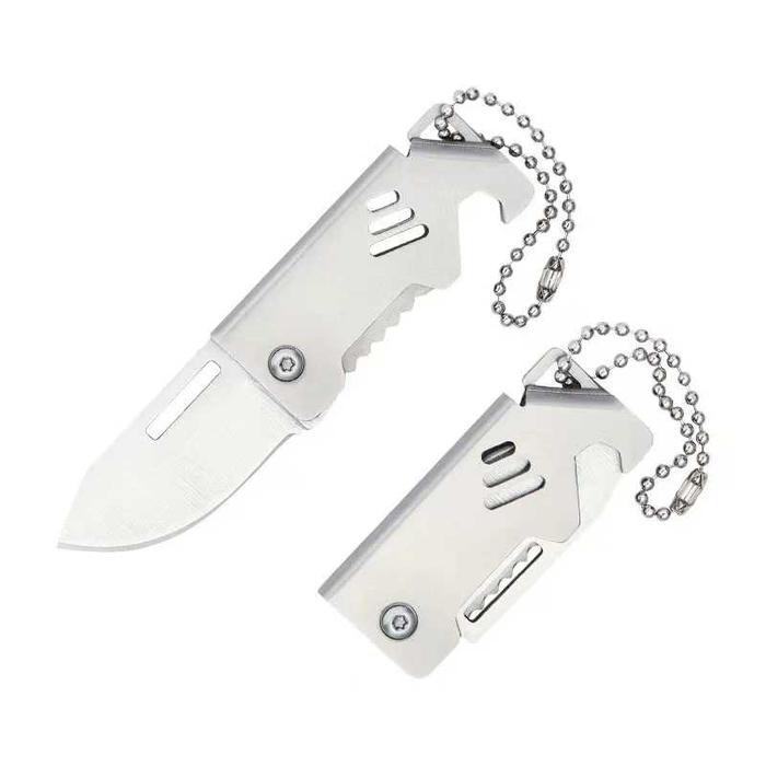 Ada Stok Pisau Lipat Folding Knife Stainless Steel Mini Multifungsi - D2