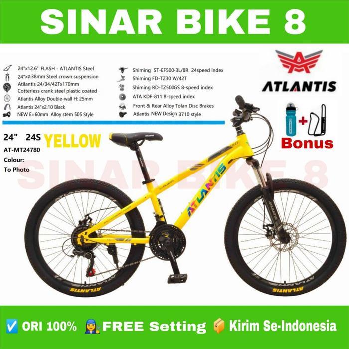 Sepeda Gunung Dewasa MTB ATLANTIS 780 Ukuran 24, 26, 27.5 Inch 24 Speed
