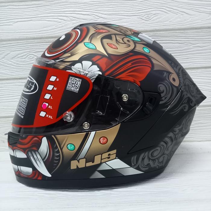 HELM NJS ZX1 ZX-1 MOTIF BARONG BLACK DOFF