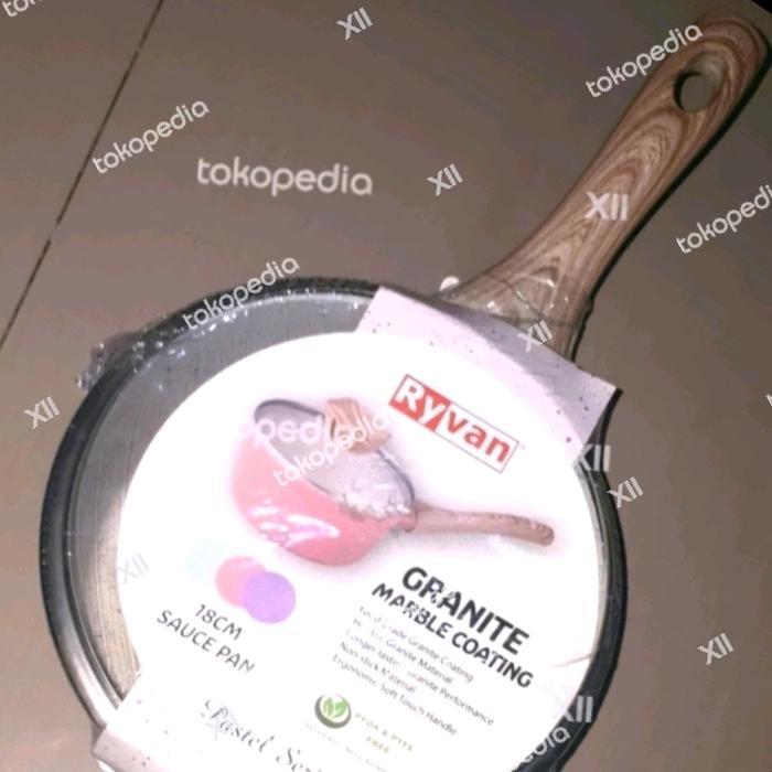 VH670 VIERA RYVAN TMS99~910 /18 CM Panci Susu Marble +Tutup Kaca SAUCE PAN STOK TERBATAS