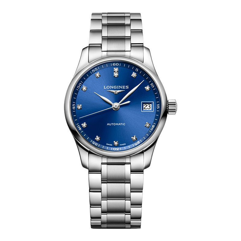 Jam Tangan Wanita Longines Master Collection L2.357.4.98.6 Automatic Blue Dial Stainless Steel Strap