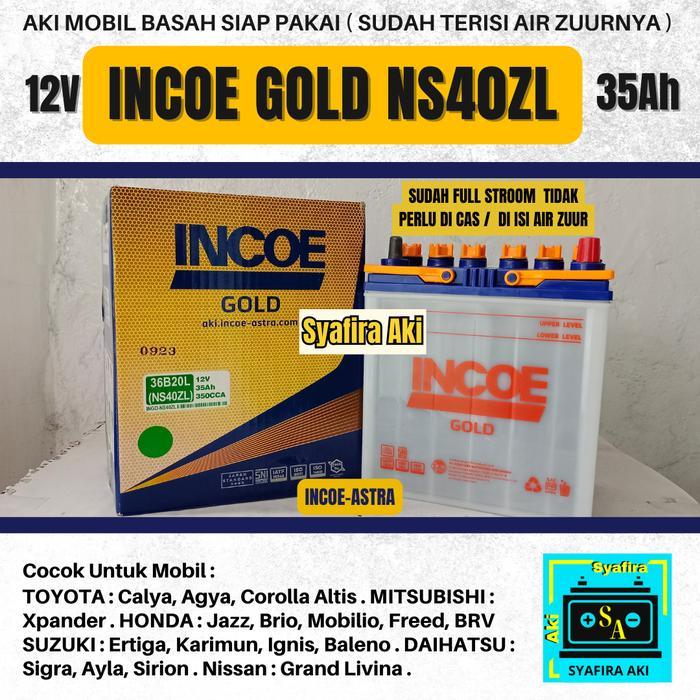 Aki Mobil Nissan Grand Livina -Datsun Go Ns40Zl Incoe Gold Aki Basah