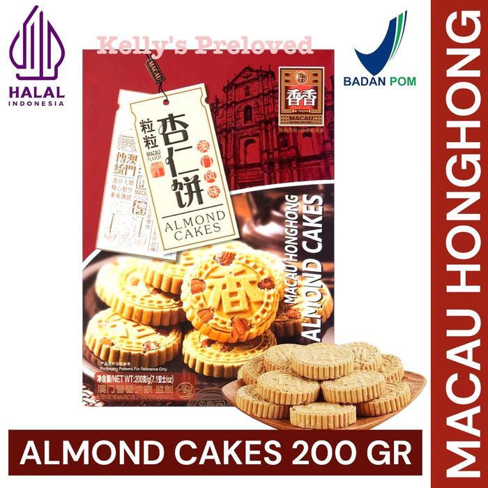 MACAU HONGHONG ALMOND CAKES 200 GR COOKIES KUE DENGAN KACANG ALMOND