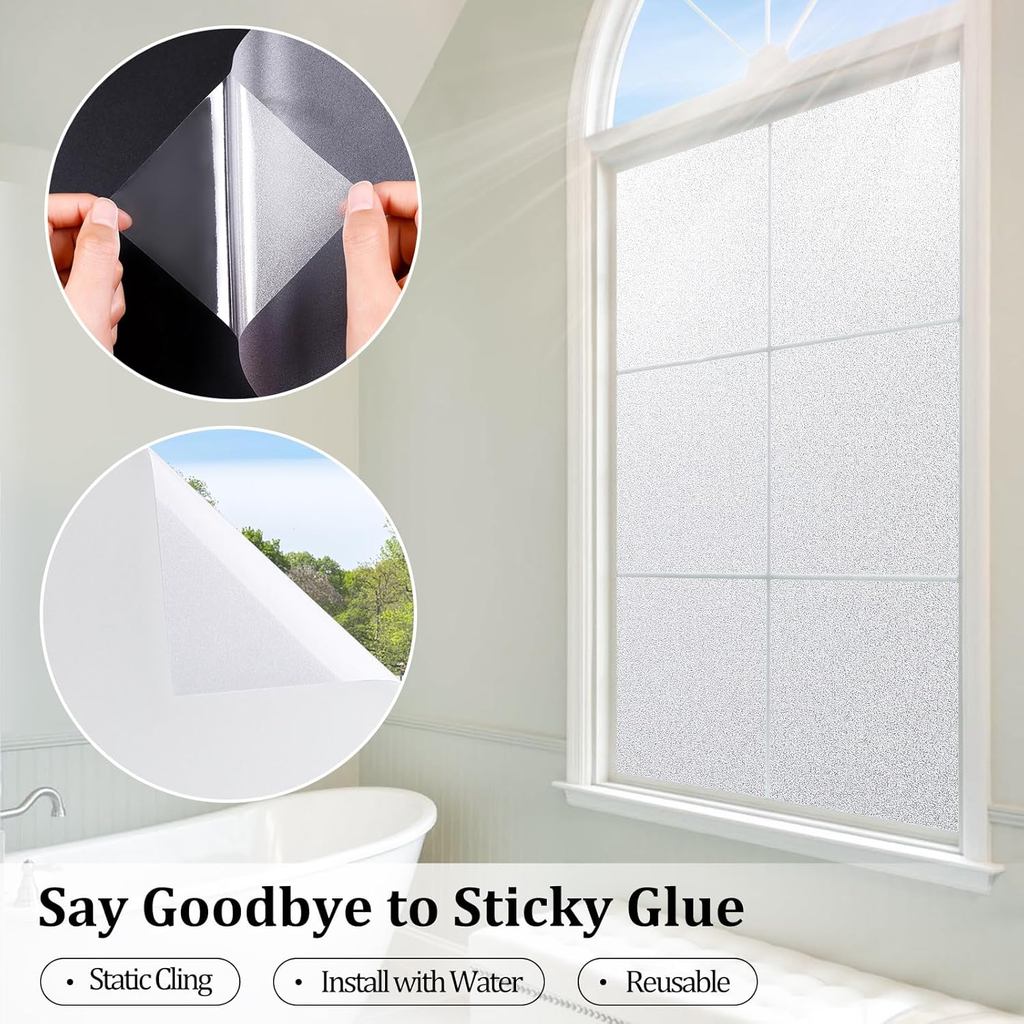 Window Privacy Film Frosted Glass Window Film Stained Glass Window Film Bathroom Window Frosting
