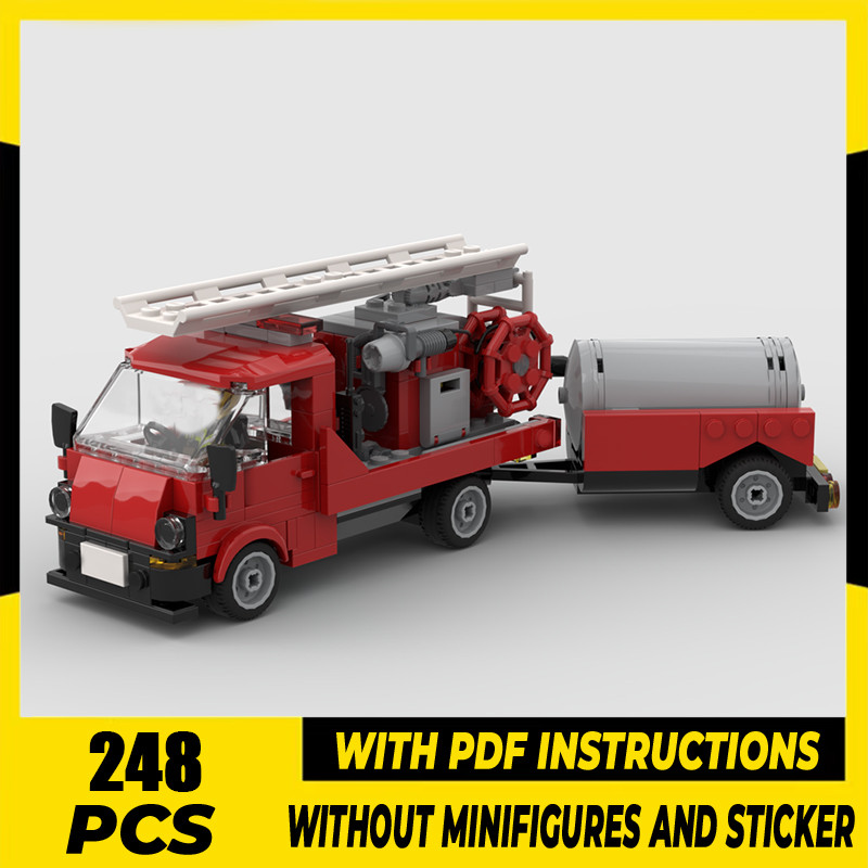 Fire Fighting Vehicle Moc Building Blocks Fire Engine Model Technology Bricks DIY Assembly Holiday